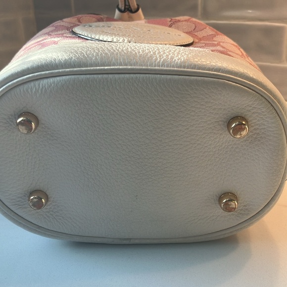 Pink and Ivory Coach Handbag - Picture 7 of 7